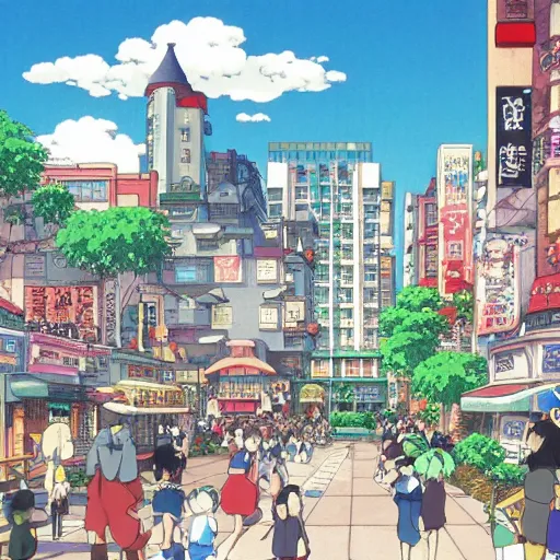 Image similar to anime city by studio ghibli