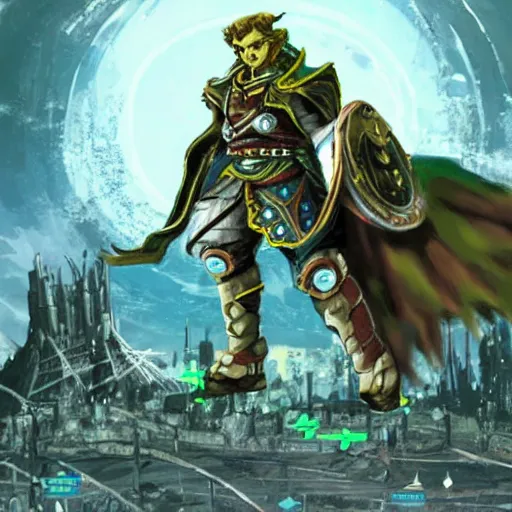 Image similar to ganondorf in biopunk setting