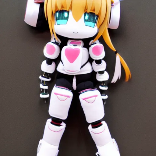 Prompt: cute fumo plush of a chibi robot guardian girl, anime girl