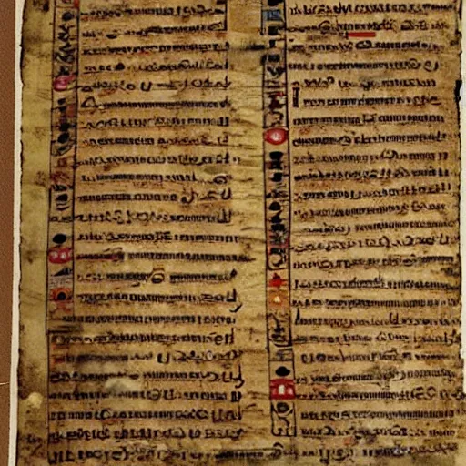 Image similar to papyrus scroll from 6 5 0 bc showing a list of ancient emojis, realistic, clear, detailed, worn w 1 0 2 4 h 4 4 8