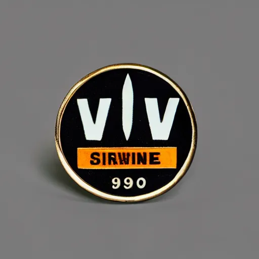 Image similar to a photo of a retro 1 9 7 0 s minimalistic clean fire warning label enamel pin, no text, studio lighting, behance