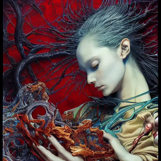 Prompt: realistic detailed image of iPhone by Ayami Kojima, Amano, Karol Bak, Greg Hildebrandt, and Mark Brooks, Neo-Gothic, gothic, rich deep colors. Beksinski painting, part by Adrian Ghenie and Gerhard Richter. art by Takato Yamamoto. masterpiece