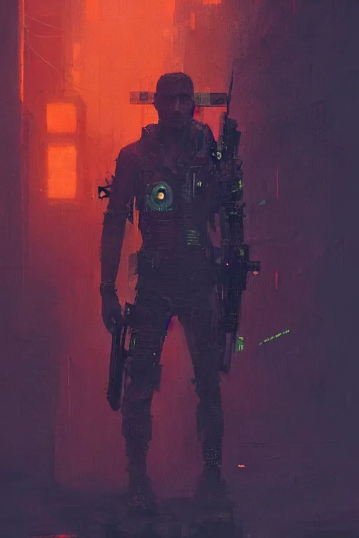 Image similar to soldier from blade runner 2 0 4 9, cyberpunk futuristic neon. decorated with traditional japanese ornaments by ismail inceoglu dragan bibin hans thoma greg rutkowski alexandros pyromallis nekro rene maritte illustrated, perfect face, fine details, realistic shaded, fine - face, pretty face