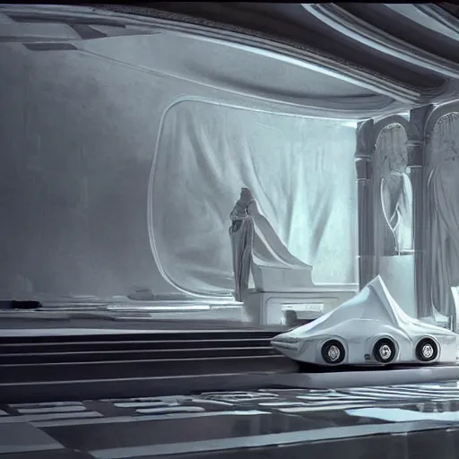 Image similar to sci-fi organic form car and wall structure in the coronation of napoleon painting by Jacques-Louis David in the blade runner 2049 film organic architecture forms artwork by caravaggio unreal engine 5 keyshot octane lighting ultra high detail ultra hyper realism 8k 16k in plastic dark tilt shift full-length view