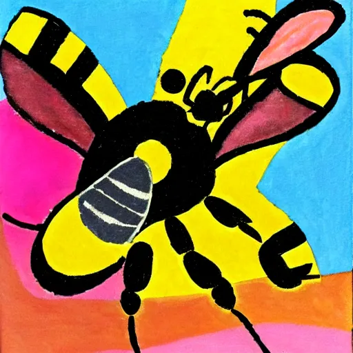 Image similar to bee in the style of kandinsky