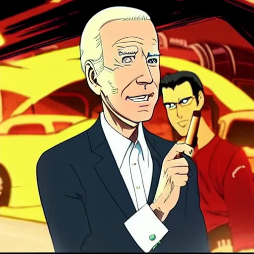 Image similar to biden in redline, anime, car, driver, anime movie