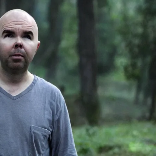 Image similar to film still from a movie featuring Karl Pilkington