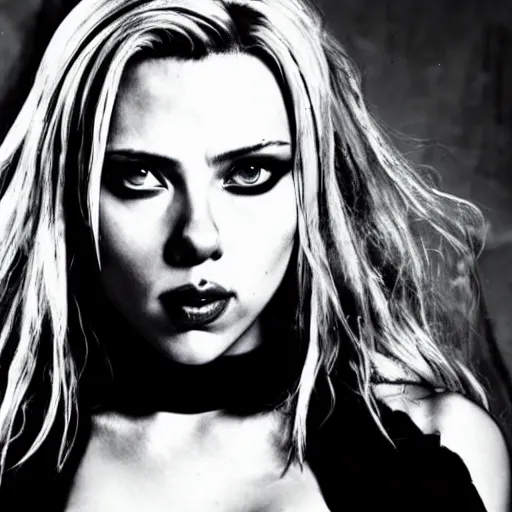 Image similar to scarlett johansson modeling as misa amane from death note, photograph