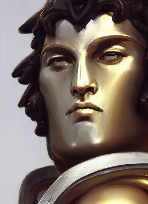 Image similar to close - up of an ancient greek character in armor, by ilya kuvshinov, by thomas lawrence, by bayard wu, trending on artstation, masterpiece