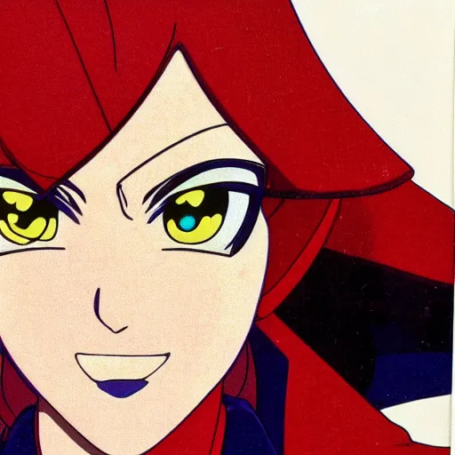 Prompt: close - up portrait of police woman, animation cel for anime movie, designed by haruhiko mikimoto, studio trigger, gainax, intense colors