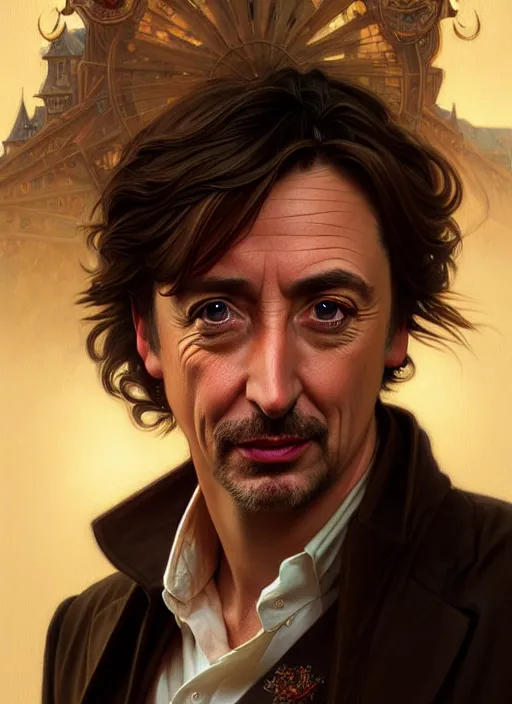 Image similar to portrait of richard hammond, d & d, fantasy, intricate, elegant, highly detailed, digital painting, artstation, concept art, smooth, sharp focus, illustration, art by artgerm and greg rutkowski and alphonse mucha