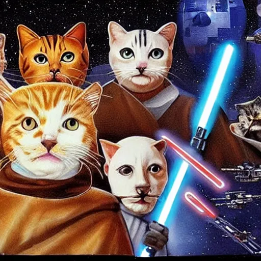 Prompt: cats in Star Wars