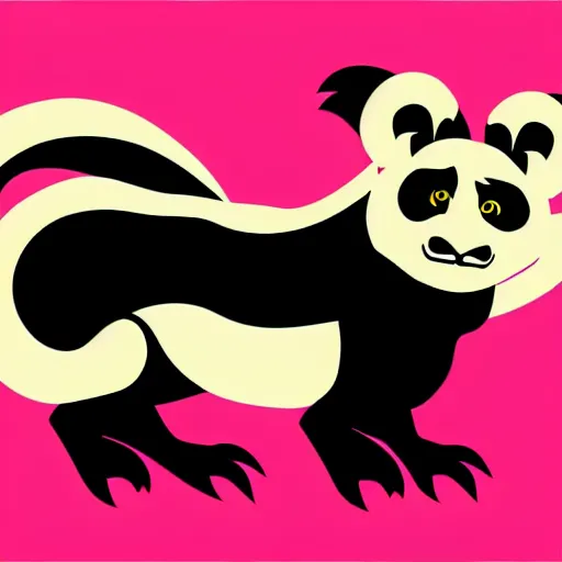 Image similar to vector art of welsh dragon and panda mixed, intercrossed, chimera, adobe illustrator