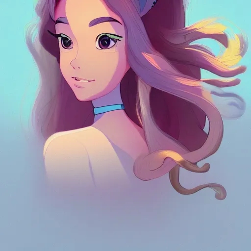 Image similar to a beautiful female princess disney styled character, ultra detailed, sunrise, portrait, coherent, symmetry, trending on artstation, by studio ghibli