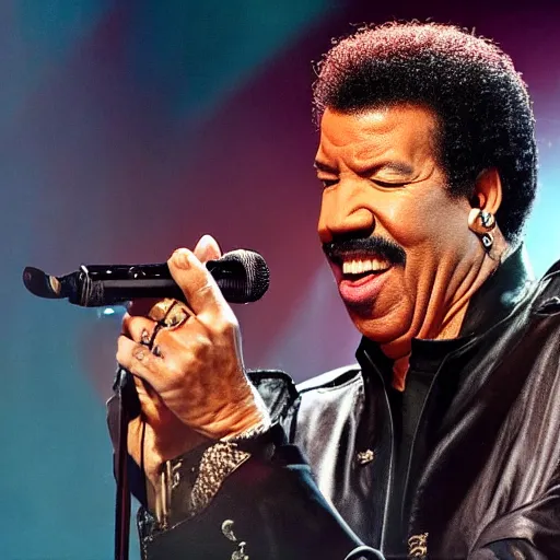 Prompt: lionel richie singing all night, long in a medieval town in the style of the witcher three game