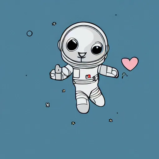Prompt: a cute little astronaut rabbit, digital art, trending on artstation, well detailed