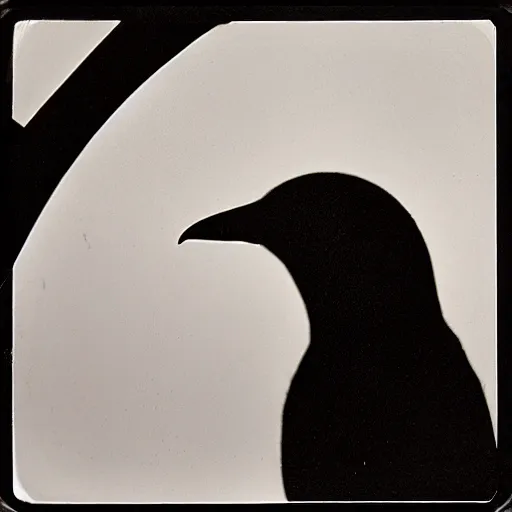 Image similar to close - up, photo of a magpie in a hoodie, holding a vinyl record, 9 0 - s, polaroid photo, by warhol,