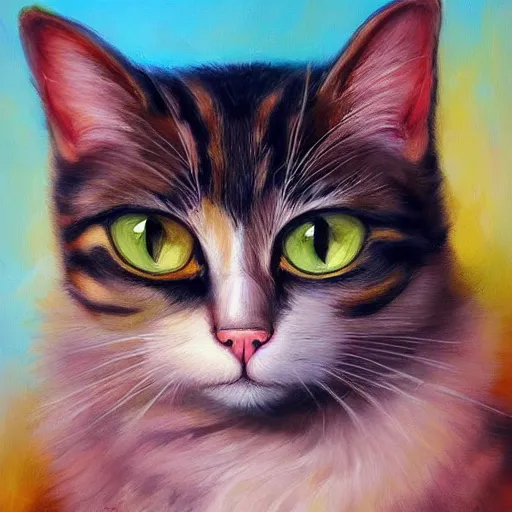 Prompt: painting of a cat by lilia alvarado, trending on artstation