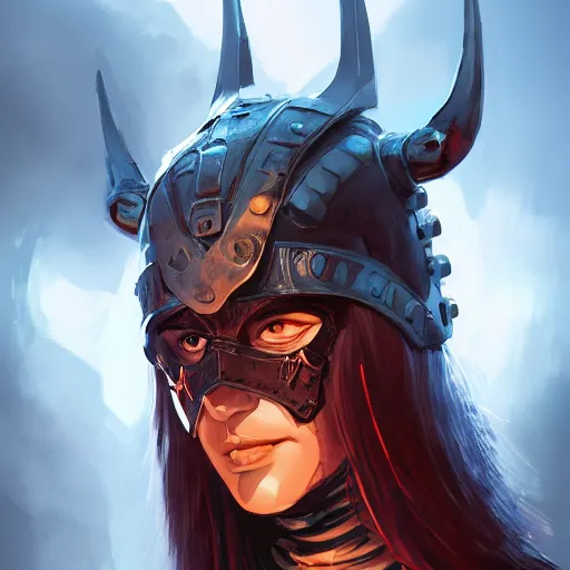 Image similar to cyberpunk viking helmet mask warrior goddess robot ninja fantasy, art gta 5 cover, official fanart behance hd artstation by jesper ejsing, by rhads, makoto shinkai and lois van baarle, ilya kuvshinov, ossdraws