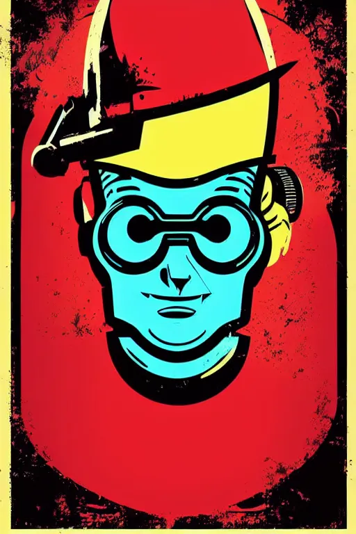 Image similar to fallout 7 6 retro futurist illustration art by butcher billy, sticker, colorful, illustration, highly detailed, simple, smooth and clean vector curves, no jagged lines, vector art, smooth andy warhol style