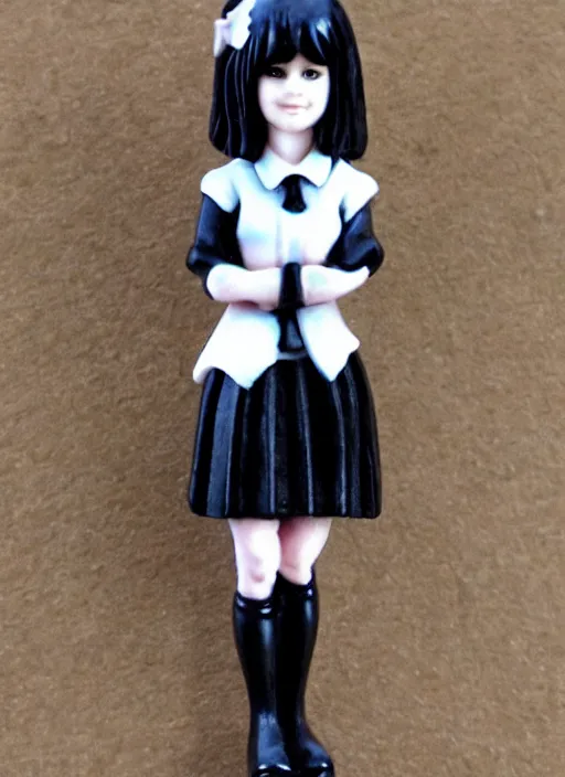 Image similar to 80mm resin detailed miniature of a school girl with black skirt, white blouse and gothic boots