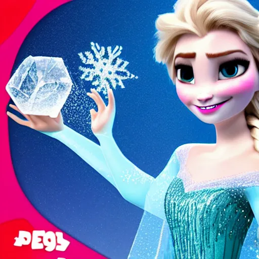 Image similar to Elsa in frozen looking in Roblox game spraying ice with hands