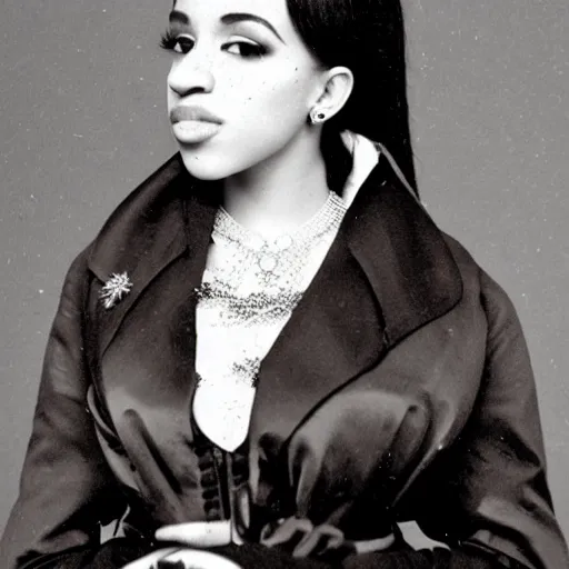 Image similar to Old Victorian photo of Cardi B