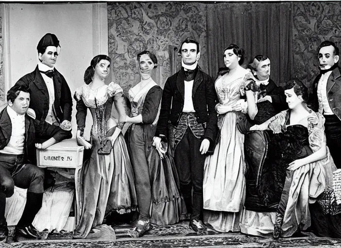 Prompt: a daguerrotype of friends sitcom in 1 8 0 0 s, vintage