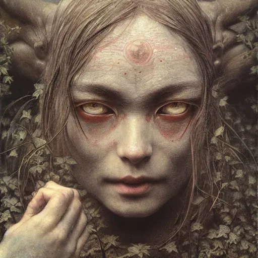 Prompt: by waterhouse, by beksinski, by millais, high quality, photography portrait of a victorian yokai, haunting, extremely detailed and intricate, octane render, unreal engine 5, 8 ku