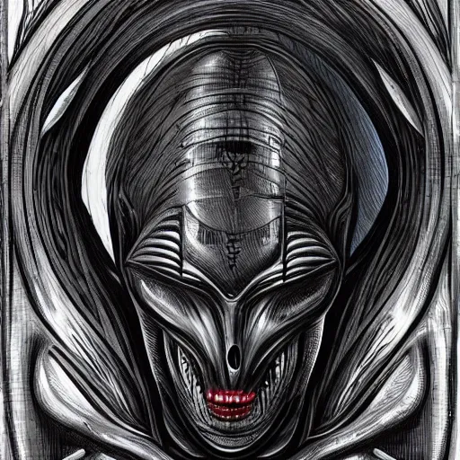 Prompt: Alien Elon Musk, Giger inspired