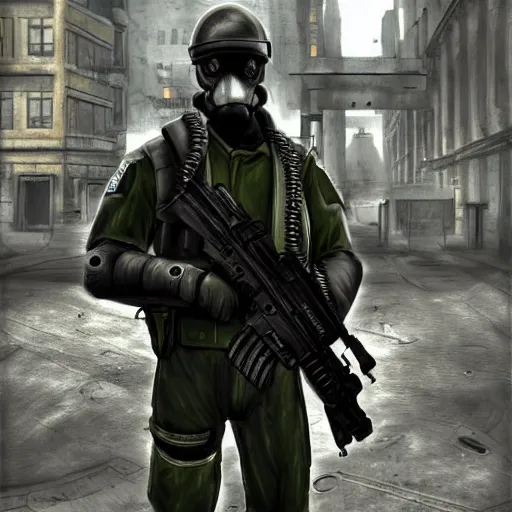 Image similar to metrocops from half - life 2 in matrix, digital art, very very creepy, dystopian, high quality render, military art, highly detailed guns