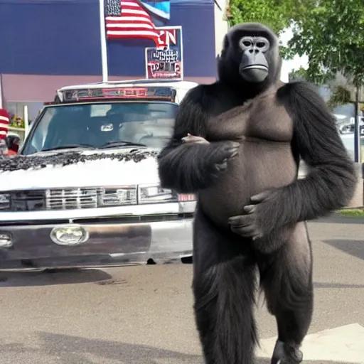 Image similar to Bernie Sanders in a Gorilla Suit