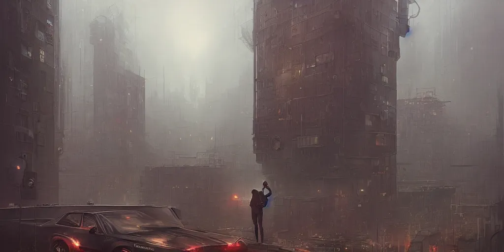 Prompt: a detailed illustration of Mark Zuckerberg against the background of 1984 city with cinders and acid rain in a gloomy sky, artstation, by Peter Mohrbacher, Art Nouveau, sophisticated, depth of field,Unreal engine, dystopia, anti-utopia, post processing, nostalgic melancholic artwork, intricate