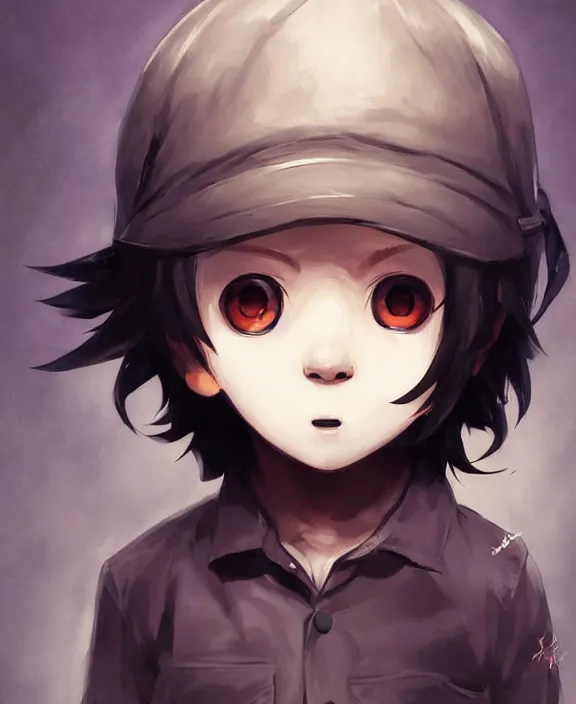 Image similar to cute little boy with black hair anime character inspired by jason voorhees, art by rossdraws, wlop, ilya kuvshinov, artgem lau, sakimichan, jakub rebelka and makoto shinkai, anatomically correct, extremely coherent, highly detailed, sharp focus, slasher movies, smooth, very realistic, symmetrical