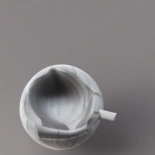 Prompt: “a marble sculpture of textured coffee cup by Zaha Hadid , 3d architecture”