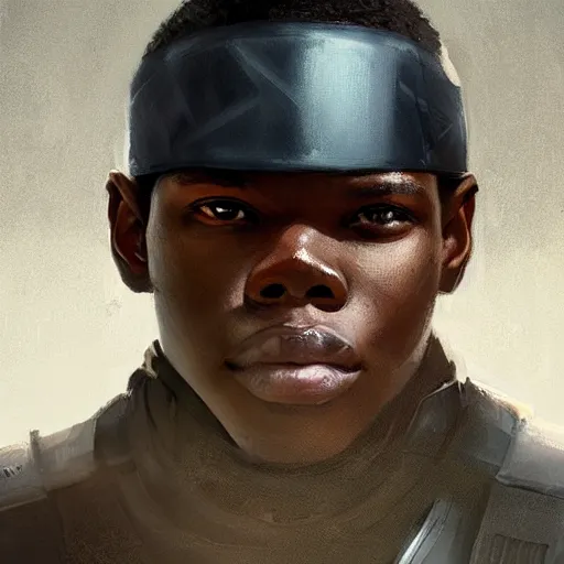 Image similar to portrait of a man by greg rutkowski, he looks like john boyega, star wars expanded universe, he is about 2 0 years old, wearing the tactical gear of the galactic alliance, digital painting, artstation, concept art, smooth, sharp foccus ilustration, artstation hq