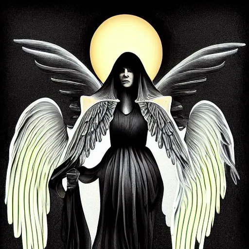 Image similar to angel of death, digital art