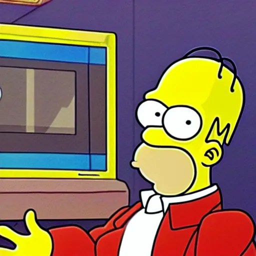 Image similar to Grumpy Homer Simpson reacts to receiving cryptocurrency, Tv show accurately detailed