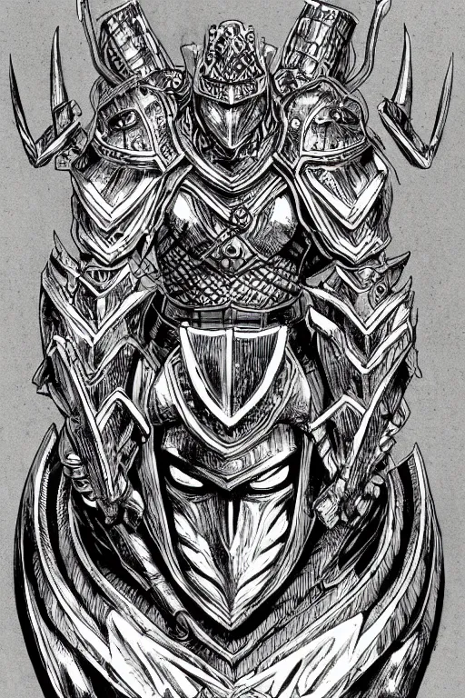 Image similar to armoured warrior, symmetrical, highly detailed, digital art, rose thorn themed armour, sharp focus, trending on art station, kentaro miura manga art style