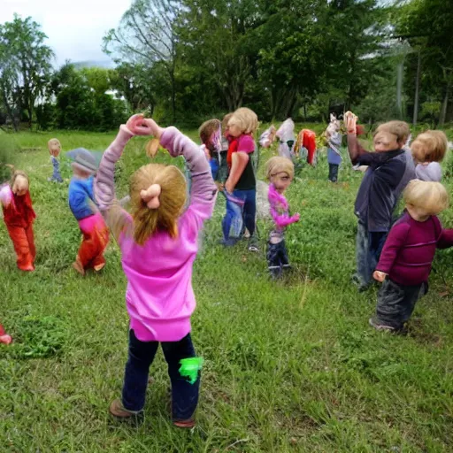 Image similar to harvesting energy from a field of toddlers and babies, matrix