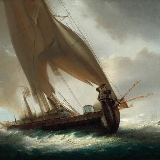 Image similar to submarine seawolf windsor thresher painting by hubert robert detailed