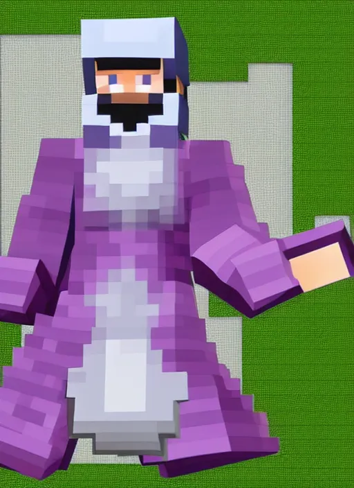 Prompt: an evil wizard named lalu, in minecraft, realistic