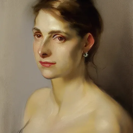 Image similar to portrait of giovanna antonelli, by greg rutkowski and john singer sargent