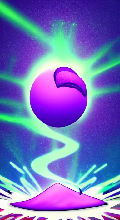 Image similar to purple floating island with lasers cartoon app background artwork, digital art, award winning