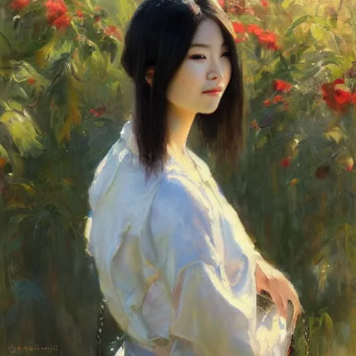 Prompt: “beautiful asian girl portrait in morning sun, Danile Gerhartz, oil painting, high resolution, highly detailed”