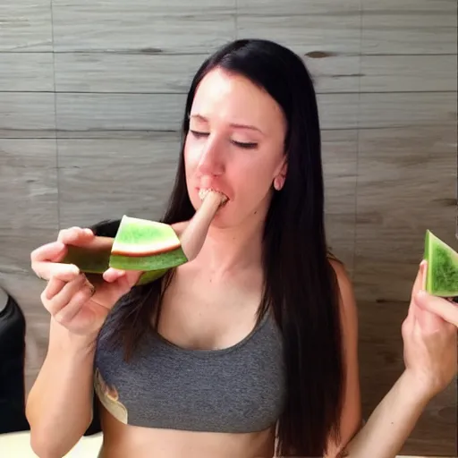 Prompt: twitch streamer sasha eats watermelon seeds