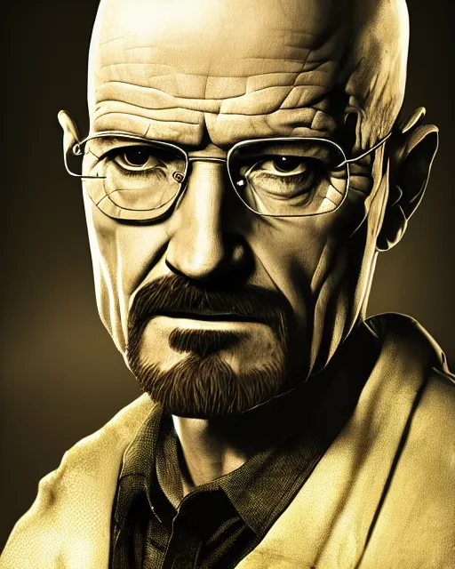 Image similar to Beautiful art portrait of Melissa Rauch as Walter White in breaking bad, atmospheric lighting, intricate detail, cgsociety, hyperrealistic, octane render, RPG portrait, ambient light, dynamic lighting