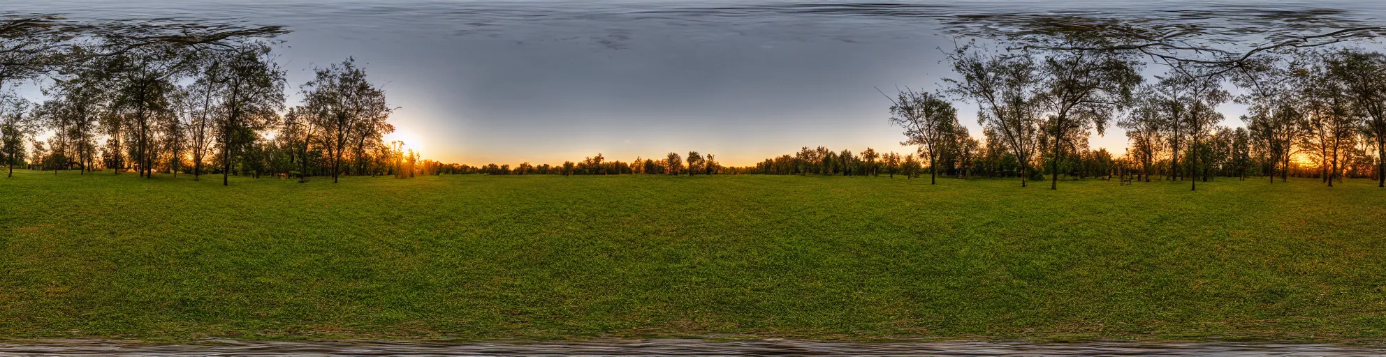 Image similar to spherical panorama photo of country american village streen dawn 5 0 mm