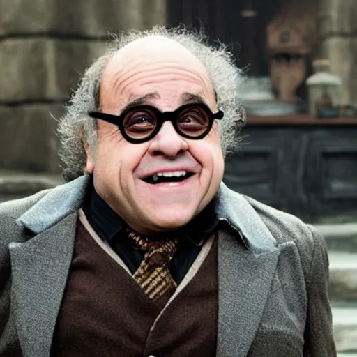 Image similar to danny devito as professor flitwick in harry potter