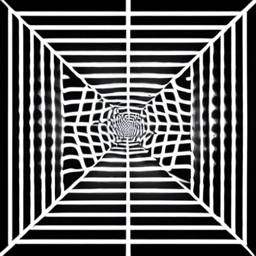 Image similar to optical illusion image, circles, squares, lines, black and white, illusion, hidden message, subliminal